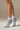 Retro Crew Pilates Grip Sock - Grey Pink