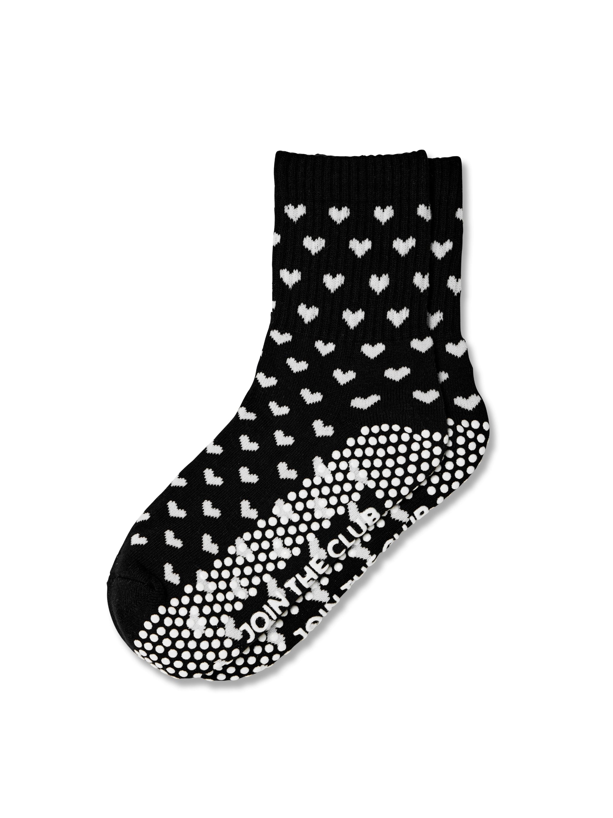 Heart Crew Pilates Grip Sock - Black